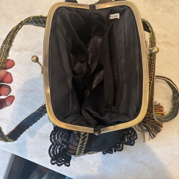 Real French Tapestry Ruffle Floral Bag – One of a Kind, Never Used, Romantic - Picture 13 of 13